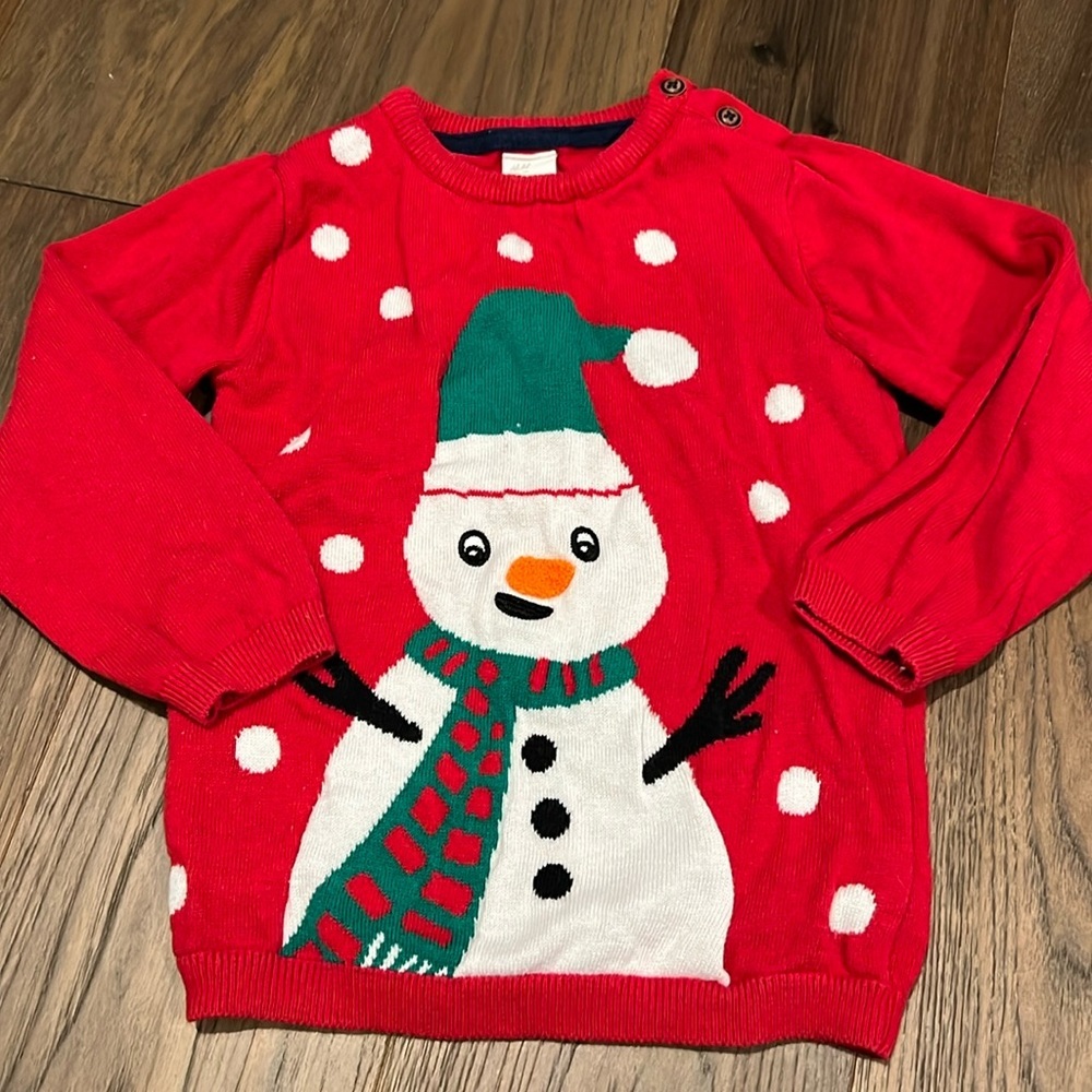 H&M Christmas Snowman Sweater Size 2/3